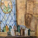 Oil on canvas "the artist's studio"