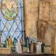 Huile sur toile "l'atelier de l'artiste "