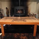 Teak coffee table and ceramic tiles Trioh Denmark 1982