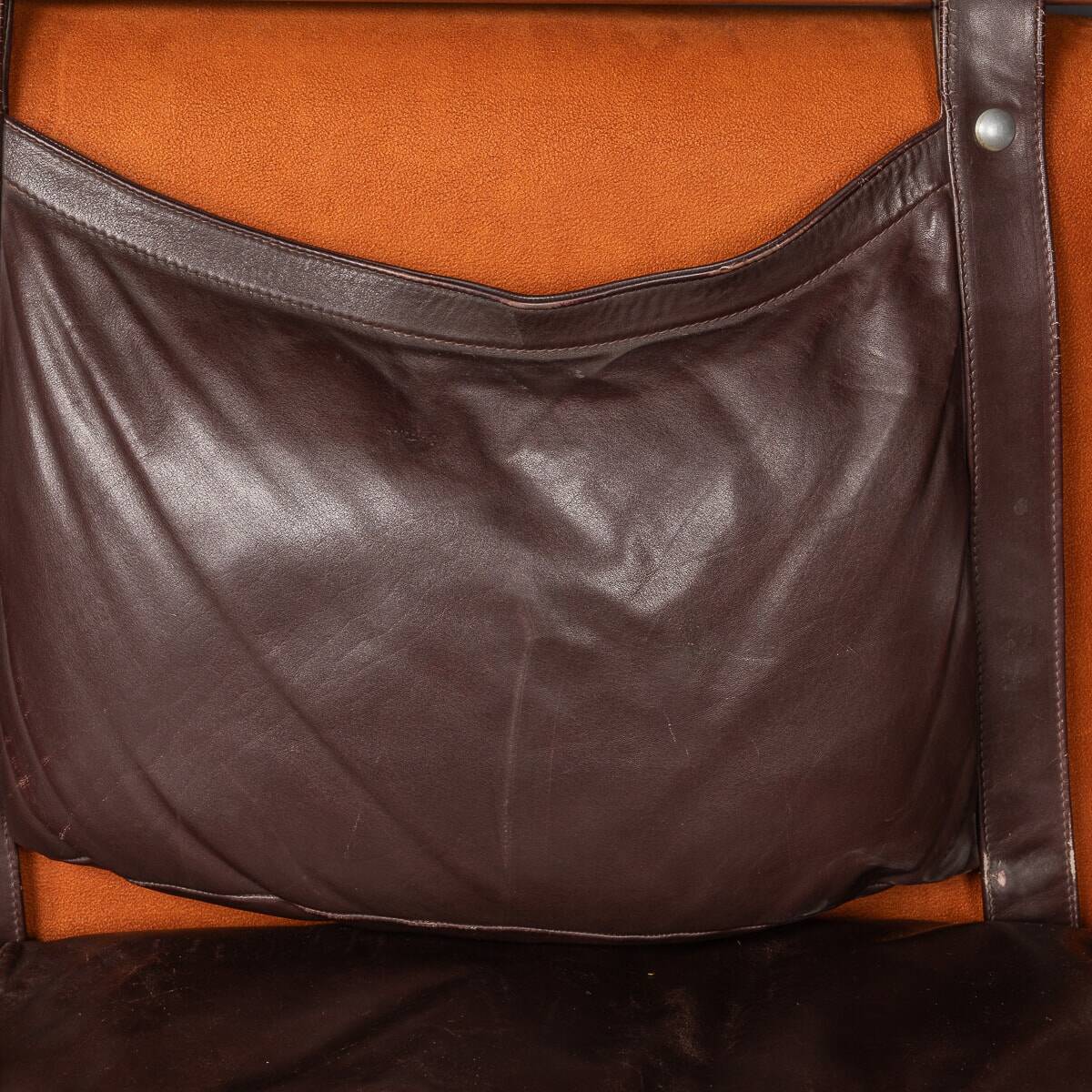 A 20thc italian brown leather sofa by gae aulenti for poltronova c.1962