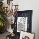 Chandelier laiton et marbre