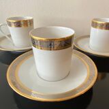 Trio of Limoges Sologne Porcelain Cups and Saucers