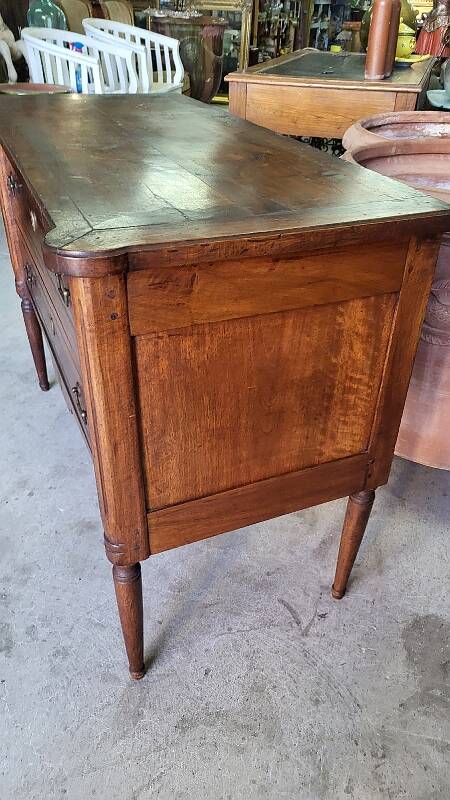 LOUIS XVI COMMODE WITH 2 DRAWERS IN SOLID WALNUT FROM THE 19TH CENTURY