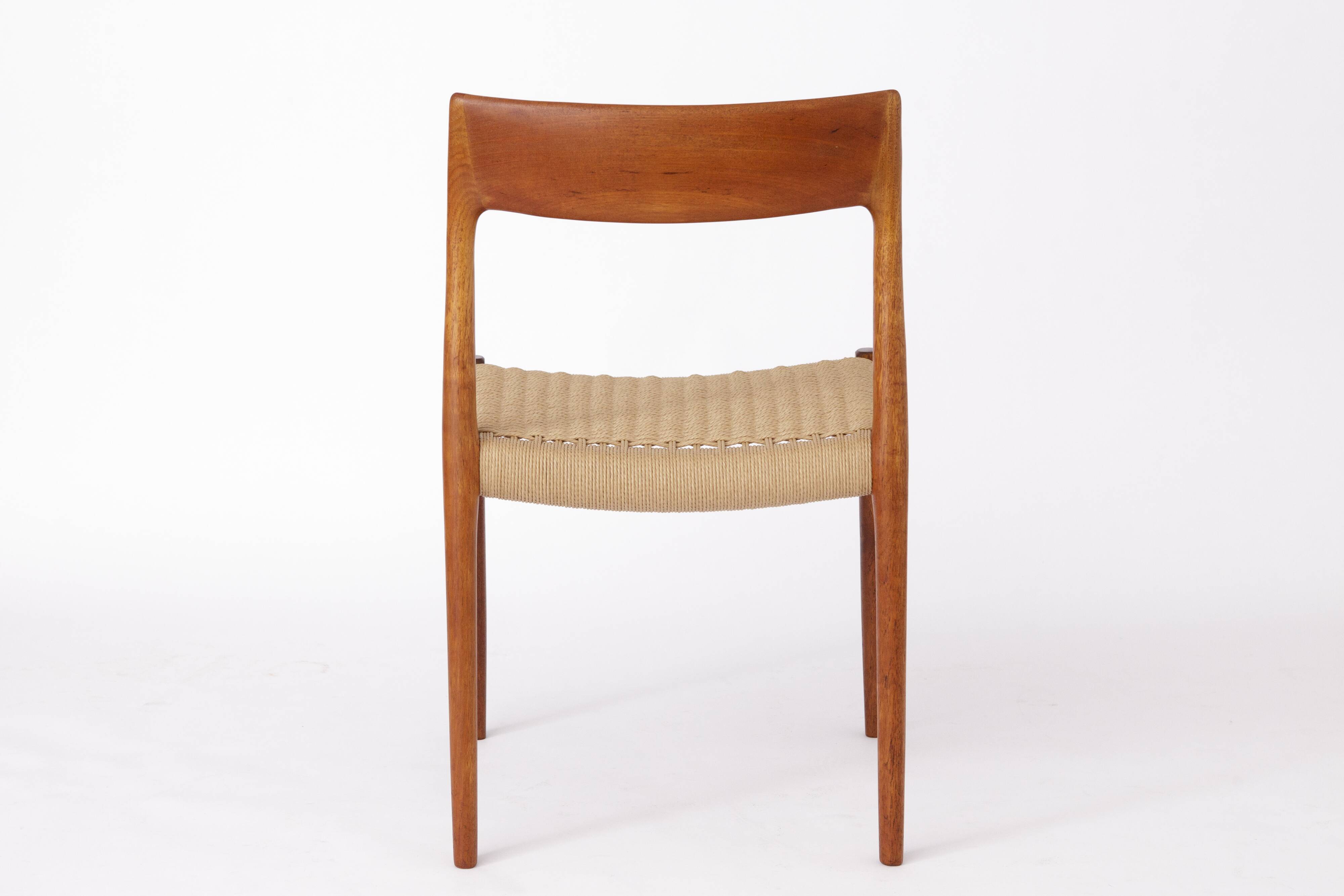 Niels Møller Dining Chair Set (6) – Models 77 & 57, Teak, Danish Cord