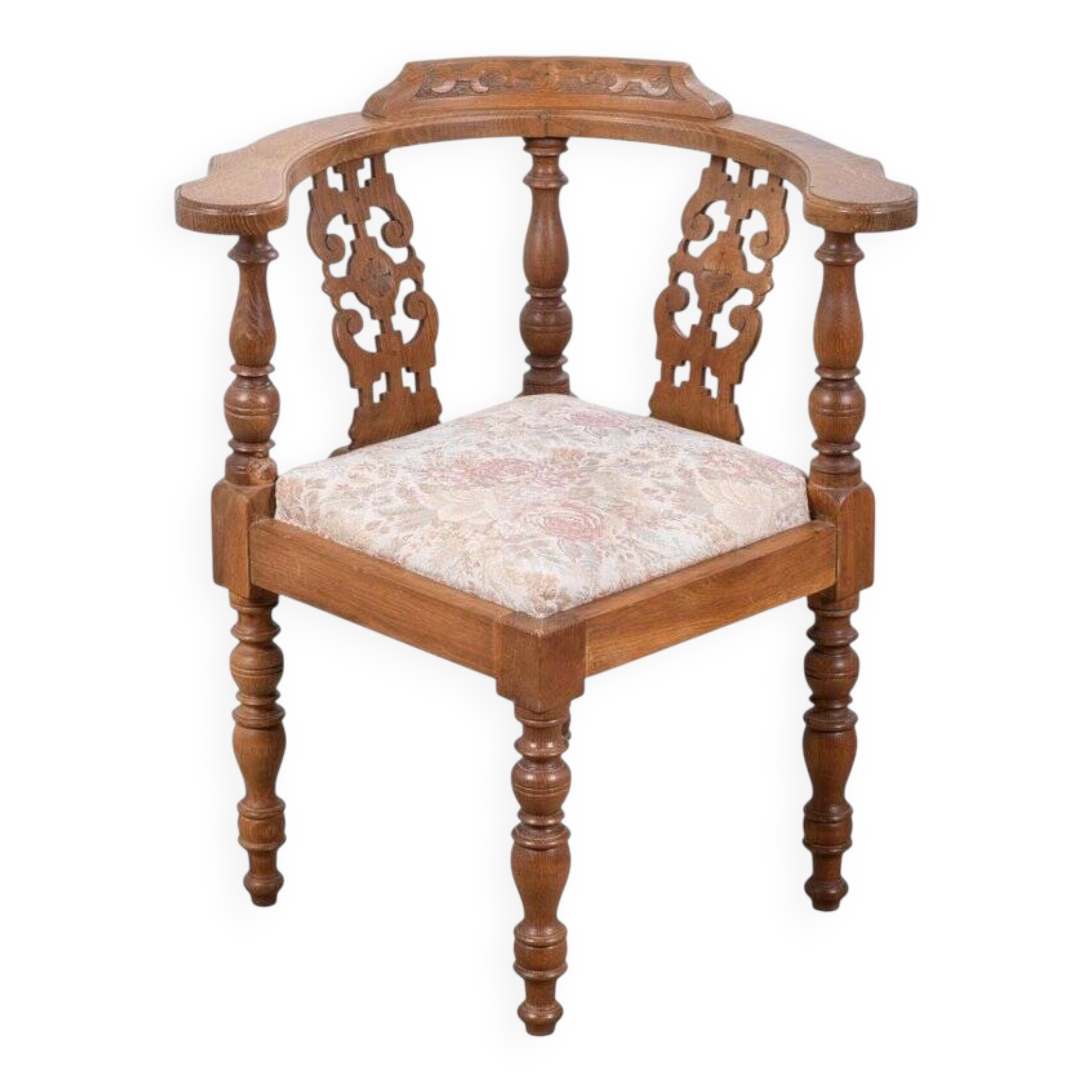 Vintage Danish Oak Corner Chair, 1940s
