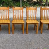 4 chaises scandinaves en bois massif 1970