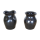 Paire de vases en céramique noire, Gwenn Pottery