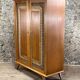 2 Door Wardrobe - Oak and Rattan - Compass Feet - Vintage 50/60's