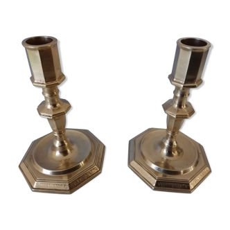 Pair of brass candlesticks