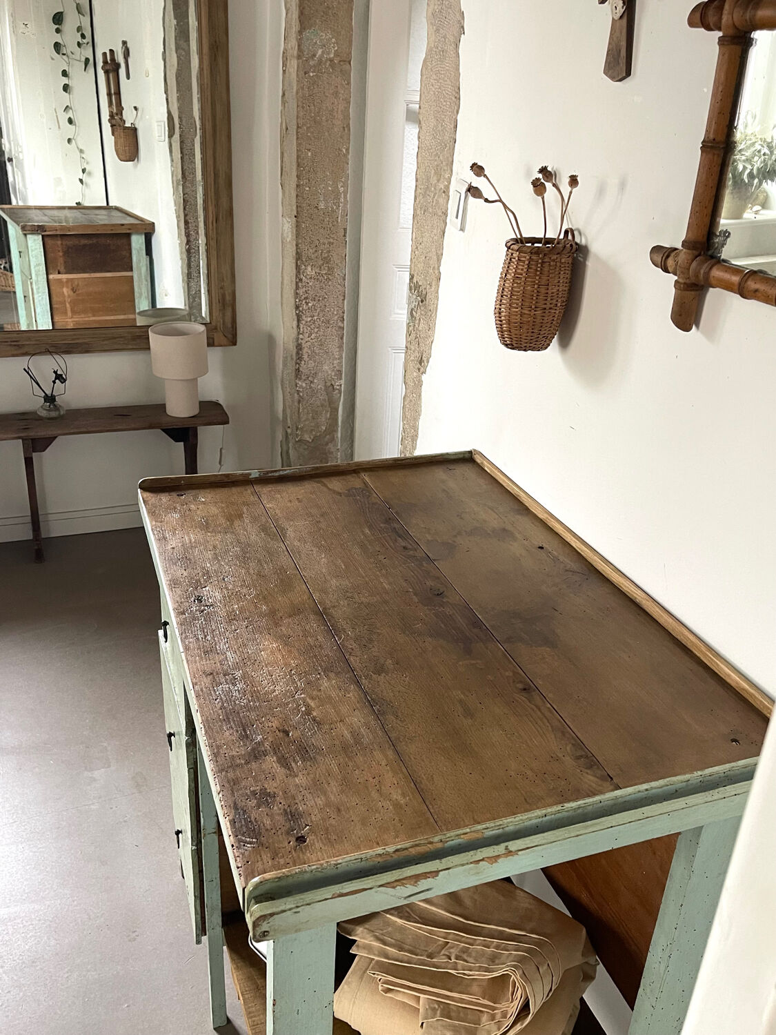 Mint-colored workshop furniture