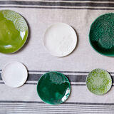 Lot de 4 assiettes blanca verde m