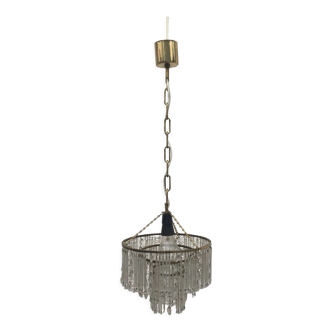 Vintage Art Deco Crystal Chandelier Ceiling Lamp 30s Mid-century