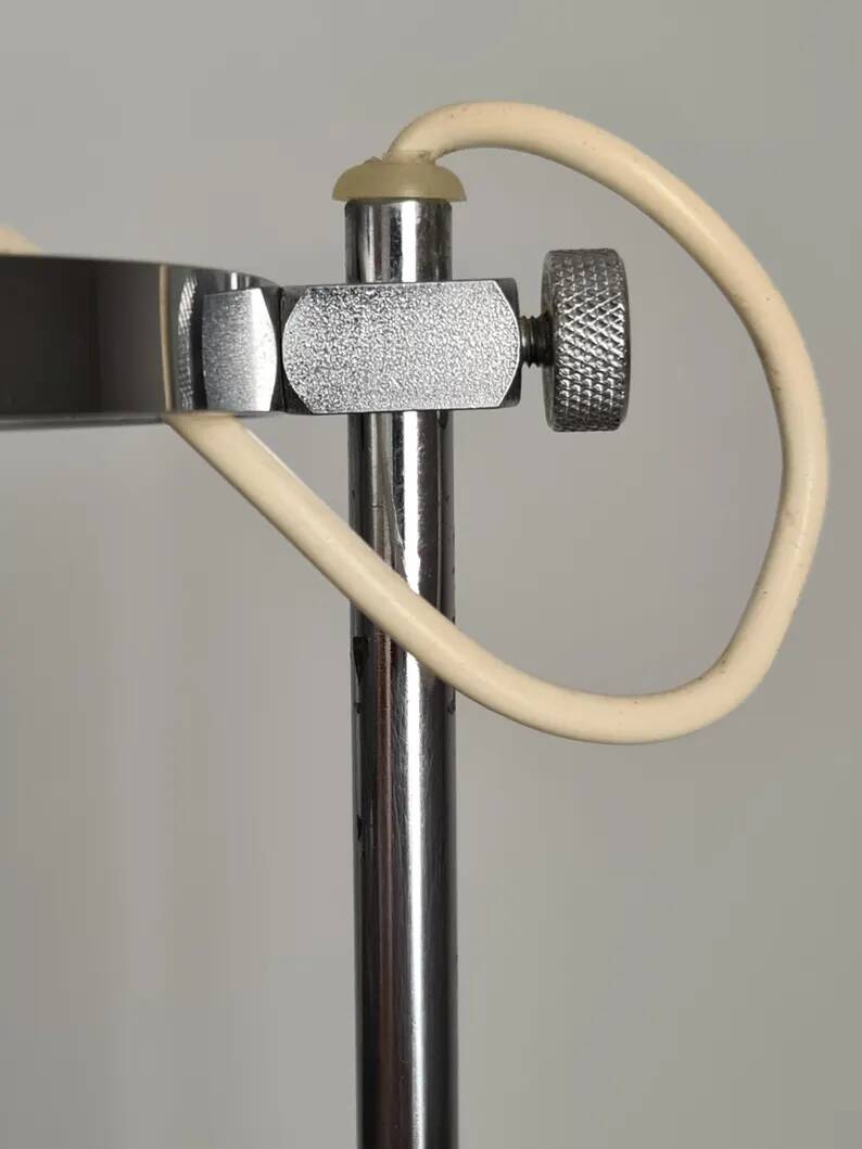 Mid Century Eyeball Desk Lamp, Space Age Table Light, brushed chrome