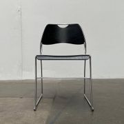 Set of minimalist postmodern stackable chairs, 1980s.
