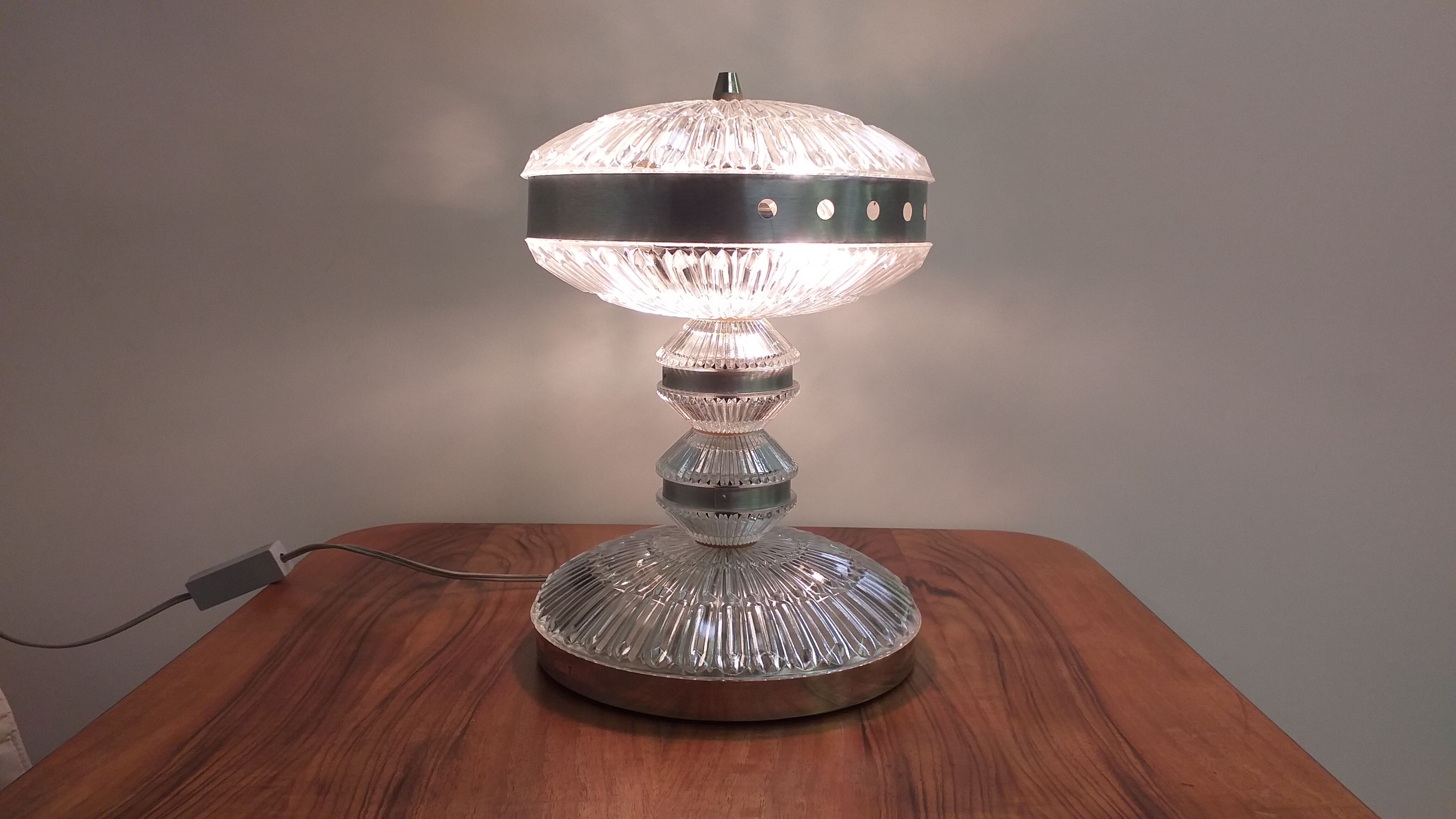1970 Glass table lamp, Czechoslovakia