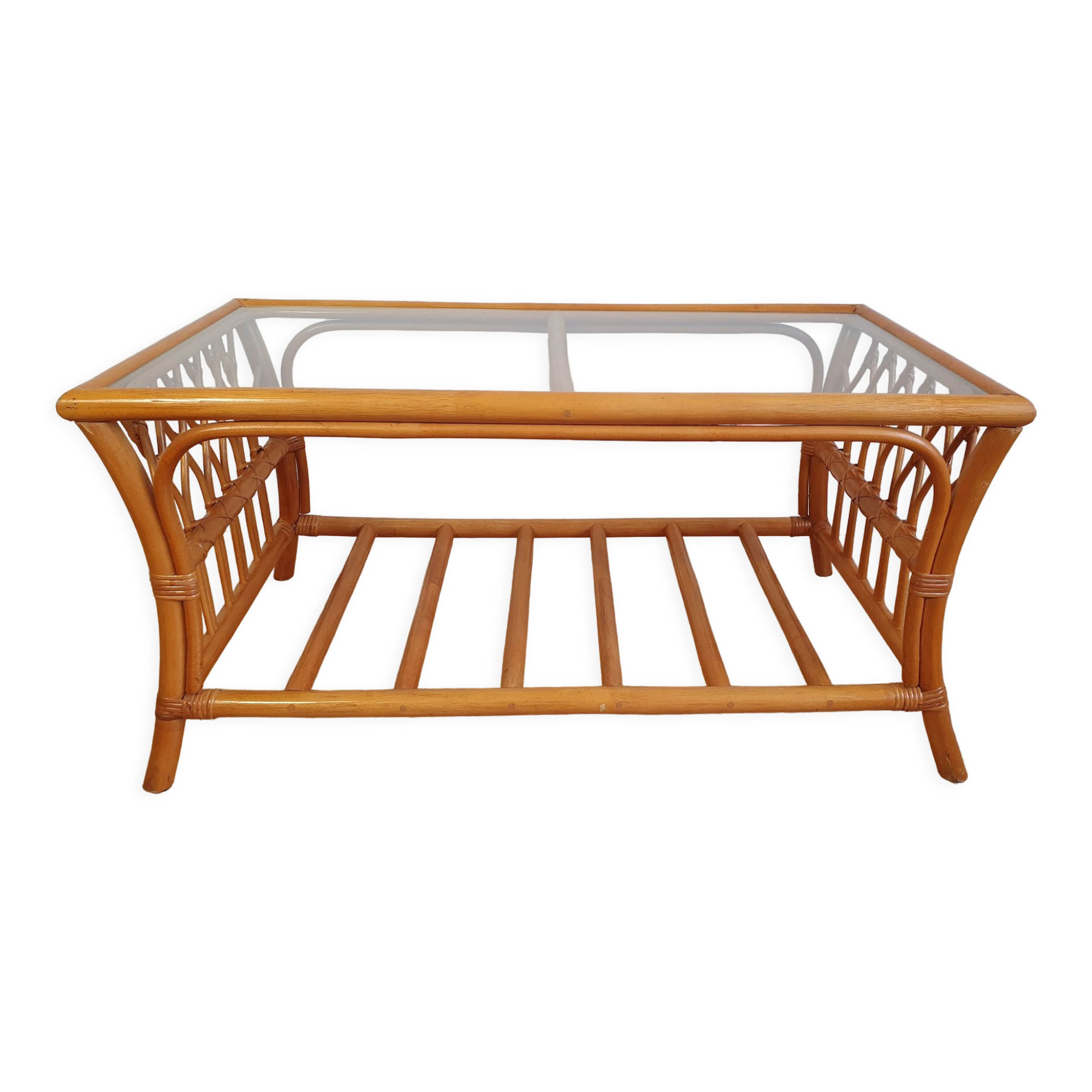 Vintage rattan coffee table