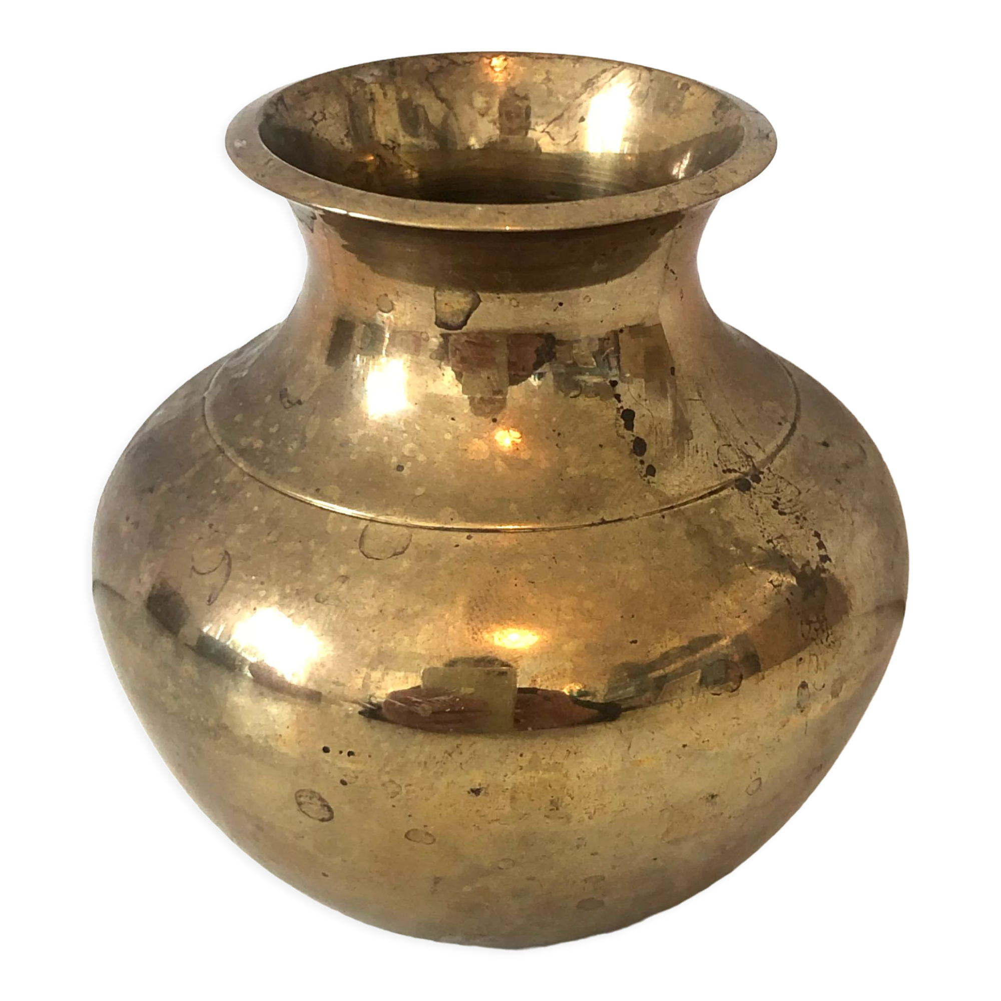 Vase laiton doré