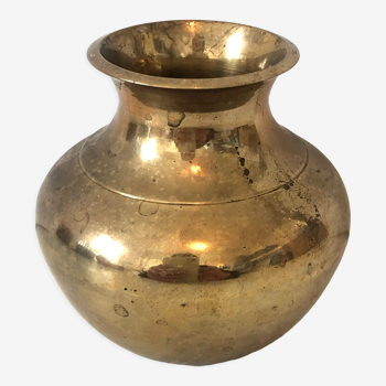 Golden brass vase