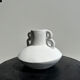 Artisanal terracotta vase painted white with double handles H:16 D:20