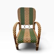 Fauteuils en rotin éclissé style Audoux Minet des années 50 F