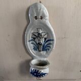 18th century Nevers earthenware holy water font