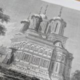 Curtea de Argeș, Romania. Printed illustration from 1866.