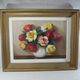 Oil on canvas still life vase bouquet of flowers signed