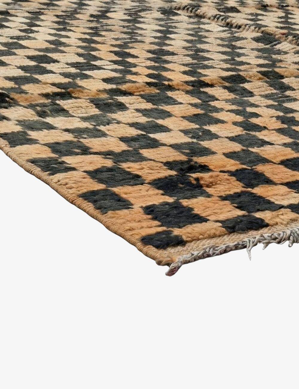 Tapis vintage à damier - 227 x 171 cm