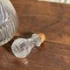 Vintage round-shaped glass carafe with cork stopper H27