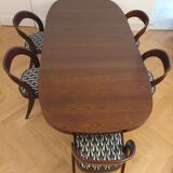 Table & 6 Baumann chairs model "gondole"