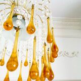 Lustre en verre de Murano ambré – Italie