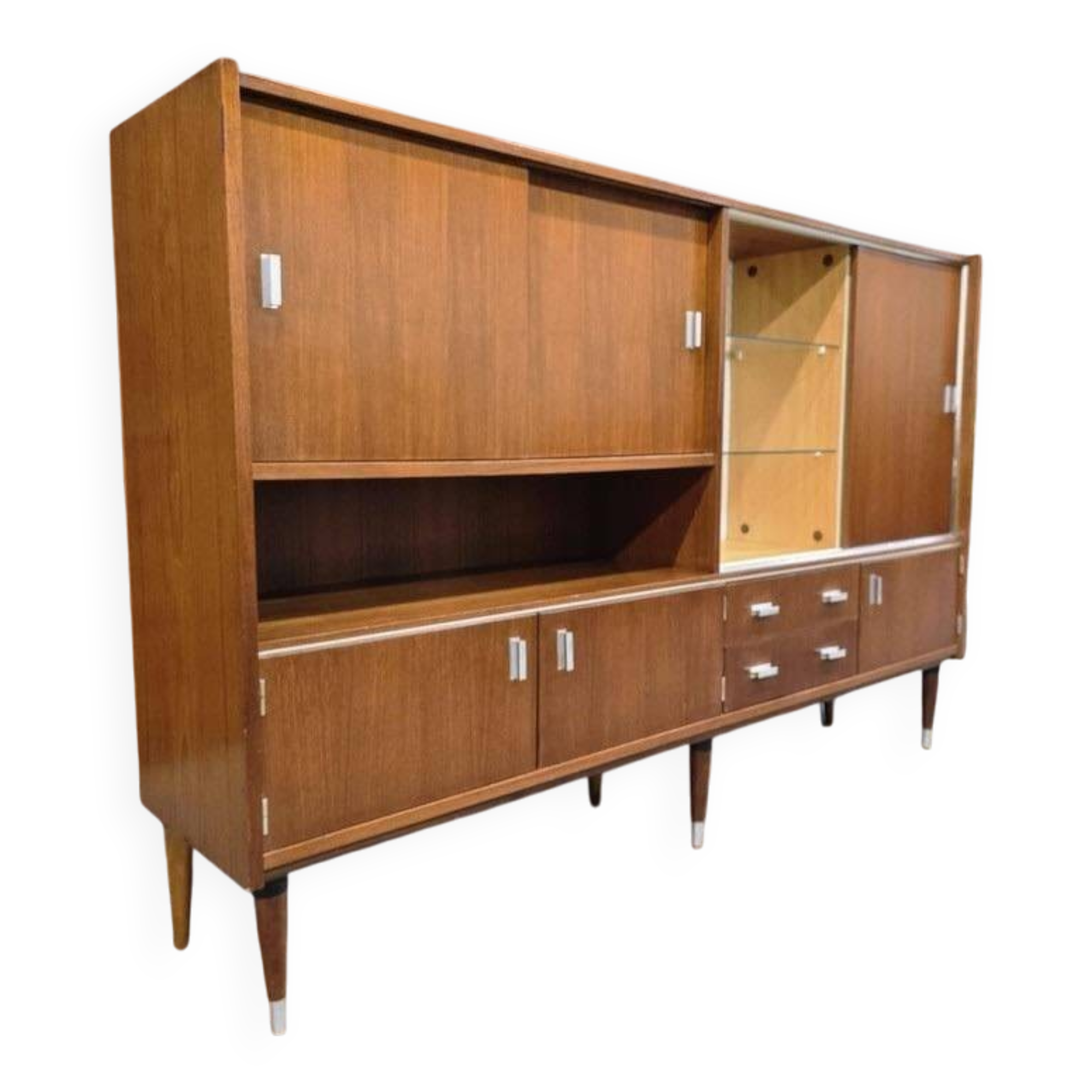 vintage XL wooden armoire / midboard / wall unit