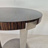 Macassar ebony pedestal table, from the Hotel Ambassador Paris