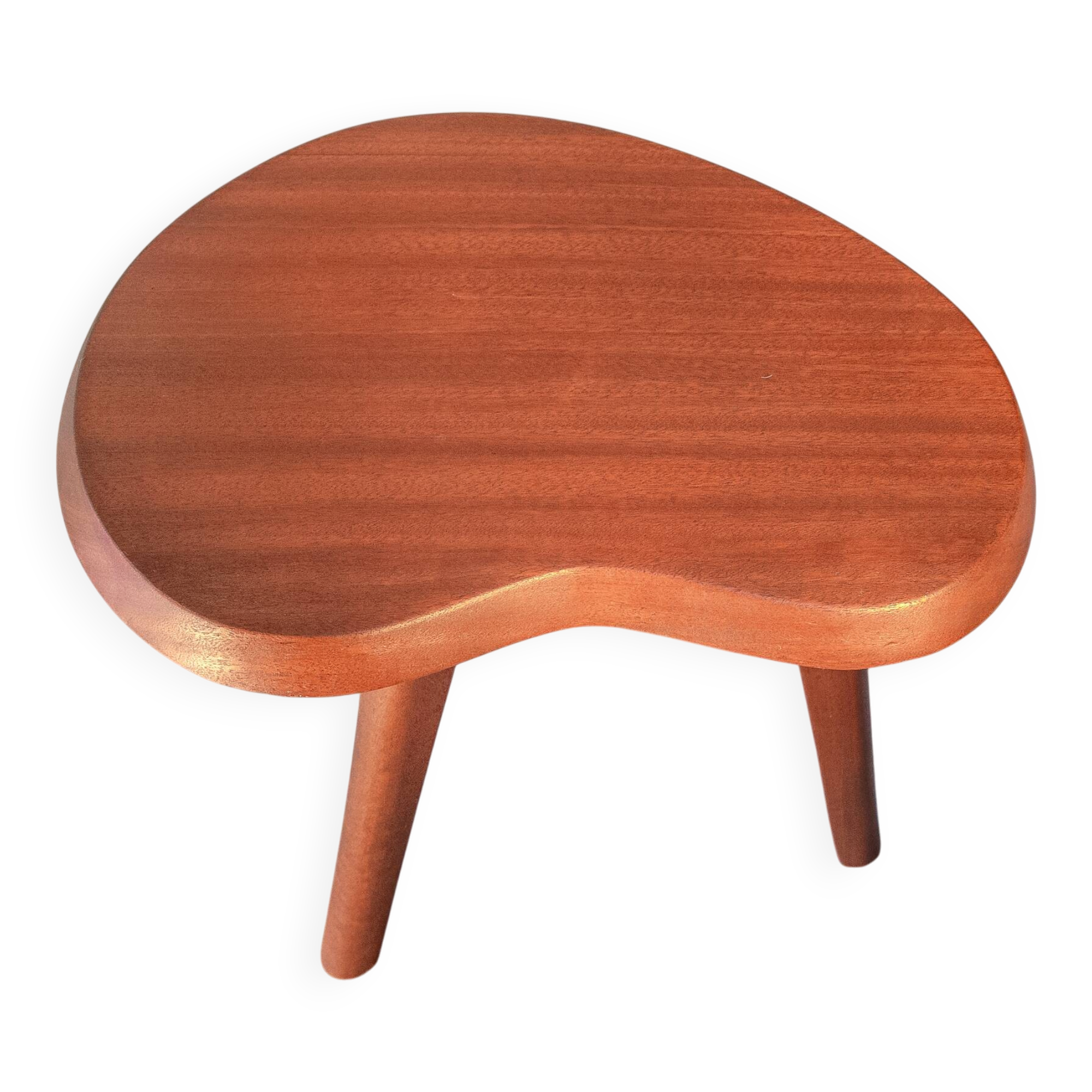"Tripod plant stand 'bean', solid mahogany from the 1950s."