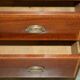 Antique Sheraton style commode by F. Thomas in hardwood and satinwood.
