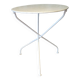 White round metal garden table