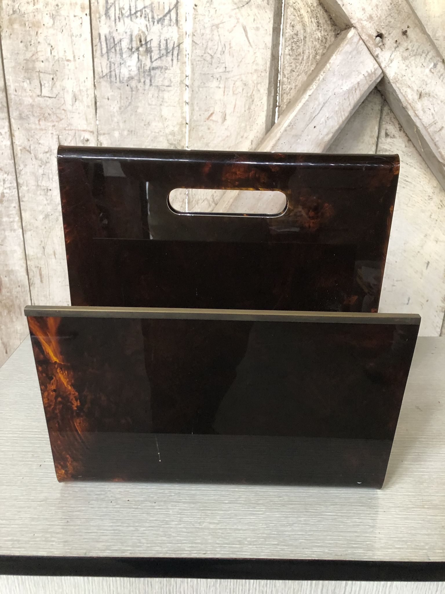 Old door reviews plexiglas curved marbled + baguettes brass vintage