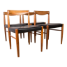 Series of 4 Danish chairs in Oak and Black Skaï by Henry Walter Klein for Bramin 1960.