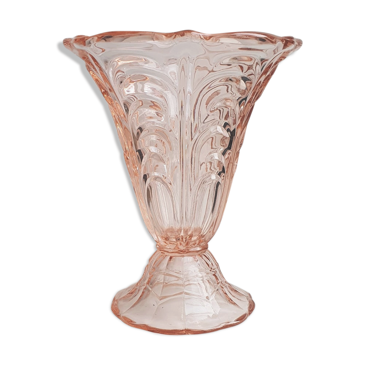 Pink glass vase
