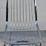 Set of 2 chrome metal chairs, Italian style from the 70s