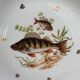 Set 12 plates porcelain gold fine fish fern limousine de Chastagner