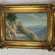 Oil on panel, landscape, Louis XVI style frame, early 20th century