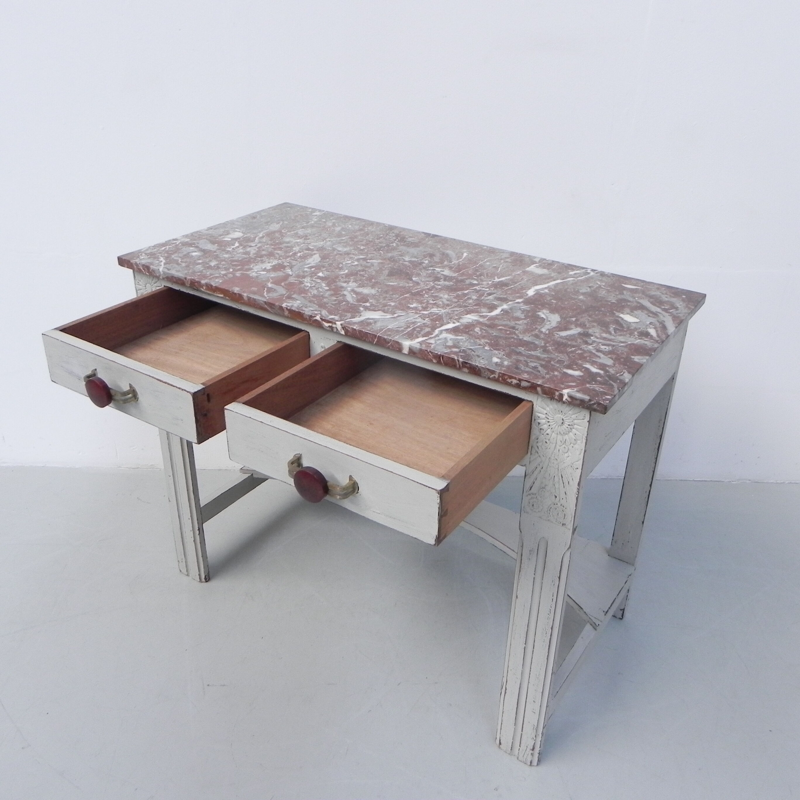 Art Deco table with 2 drawers and mirror, side table