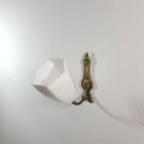 Vintage wall lamp in brass and art deco glass