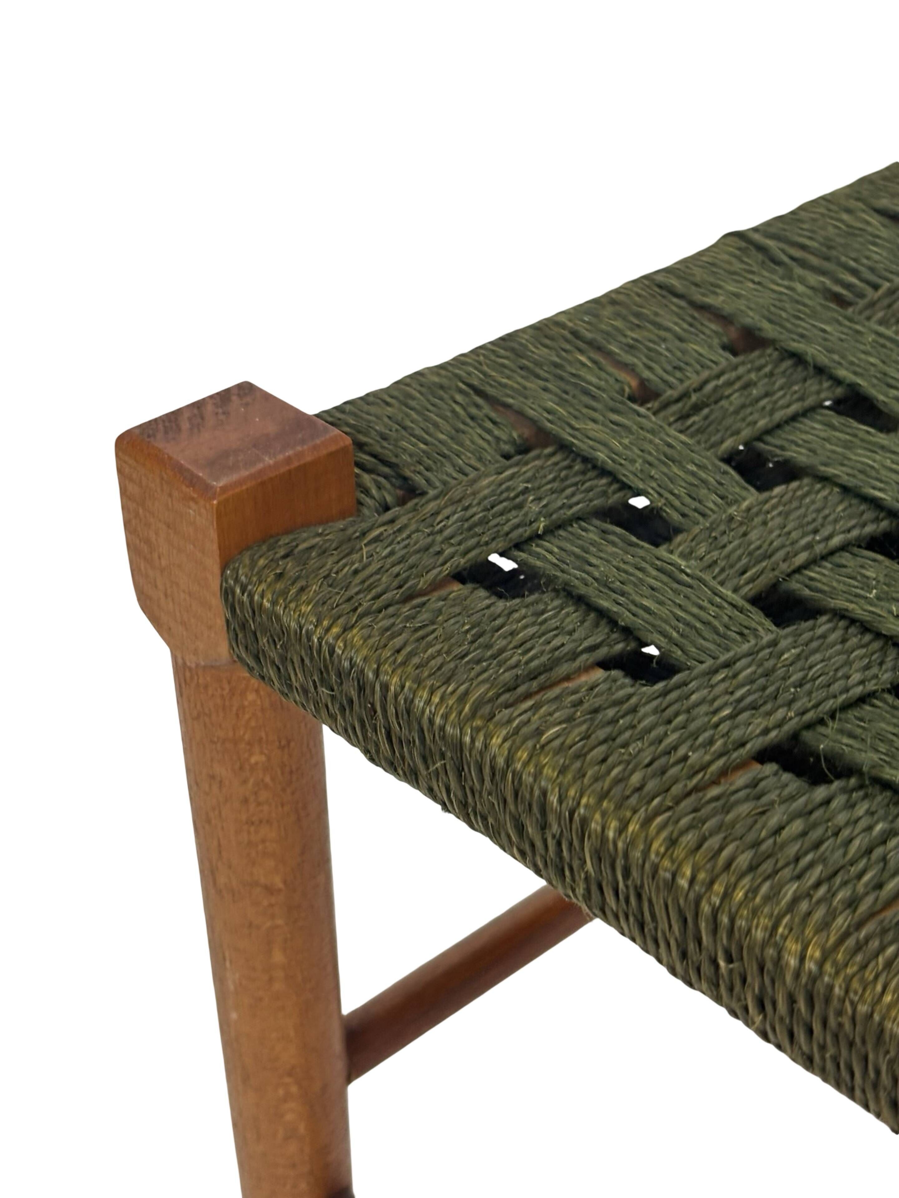 Vintage Stool Danish Papercord Rope Stool Mid Century
