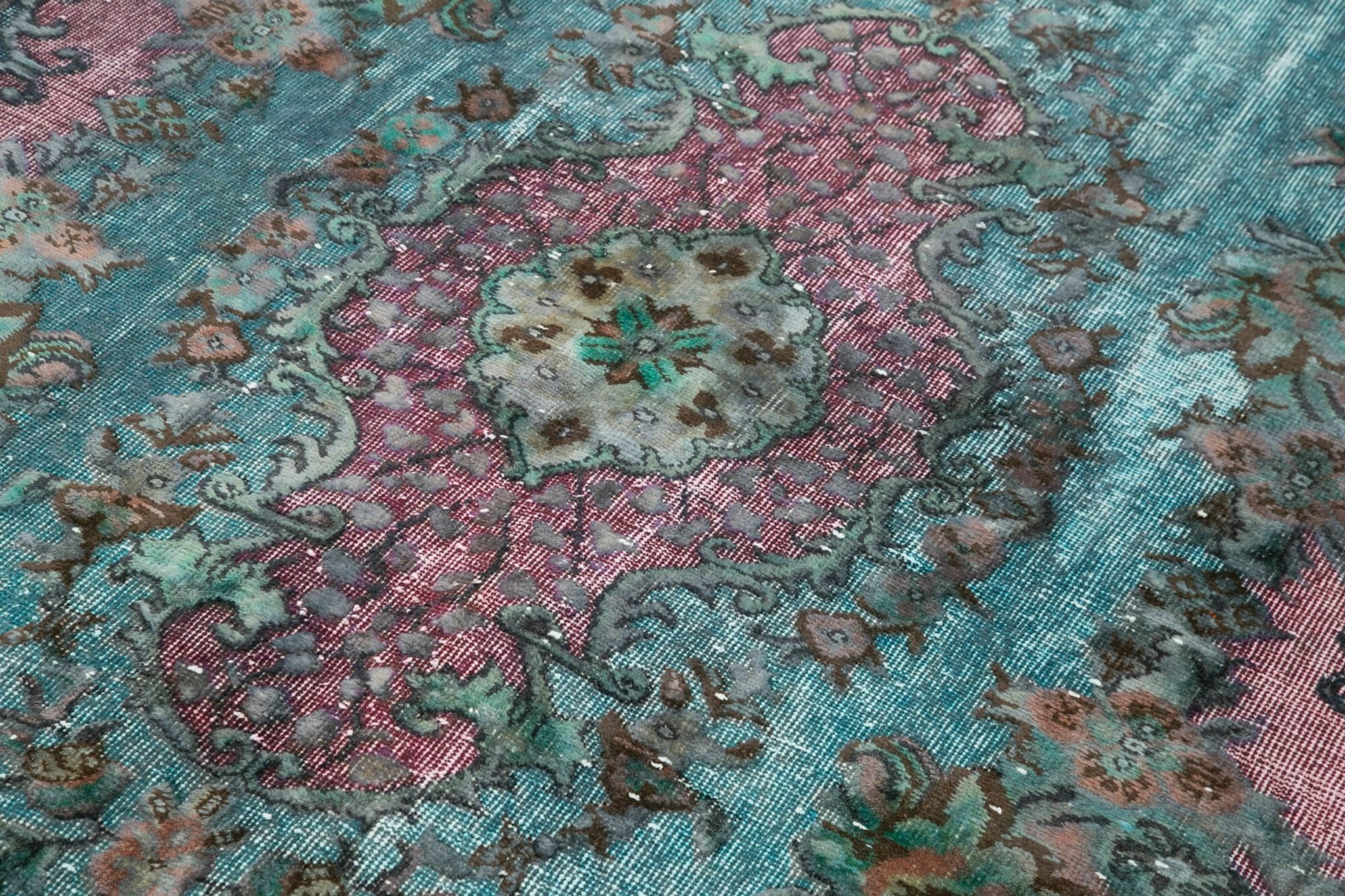Handmade antique turkish 1970s 170 cm x 272 cm blue rug