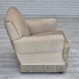 1970s, Danish vintage chair, furniture velour, ash wood, original condition.