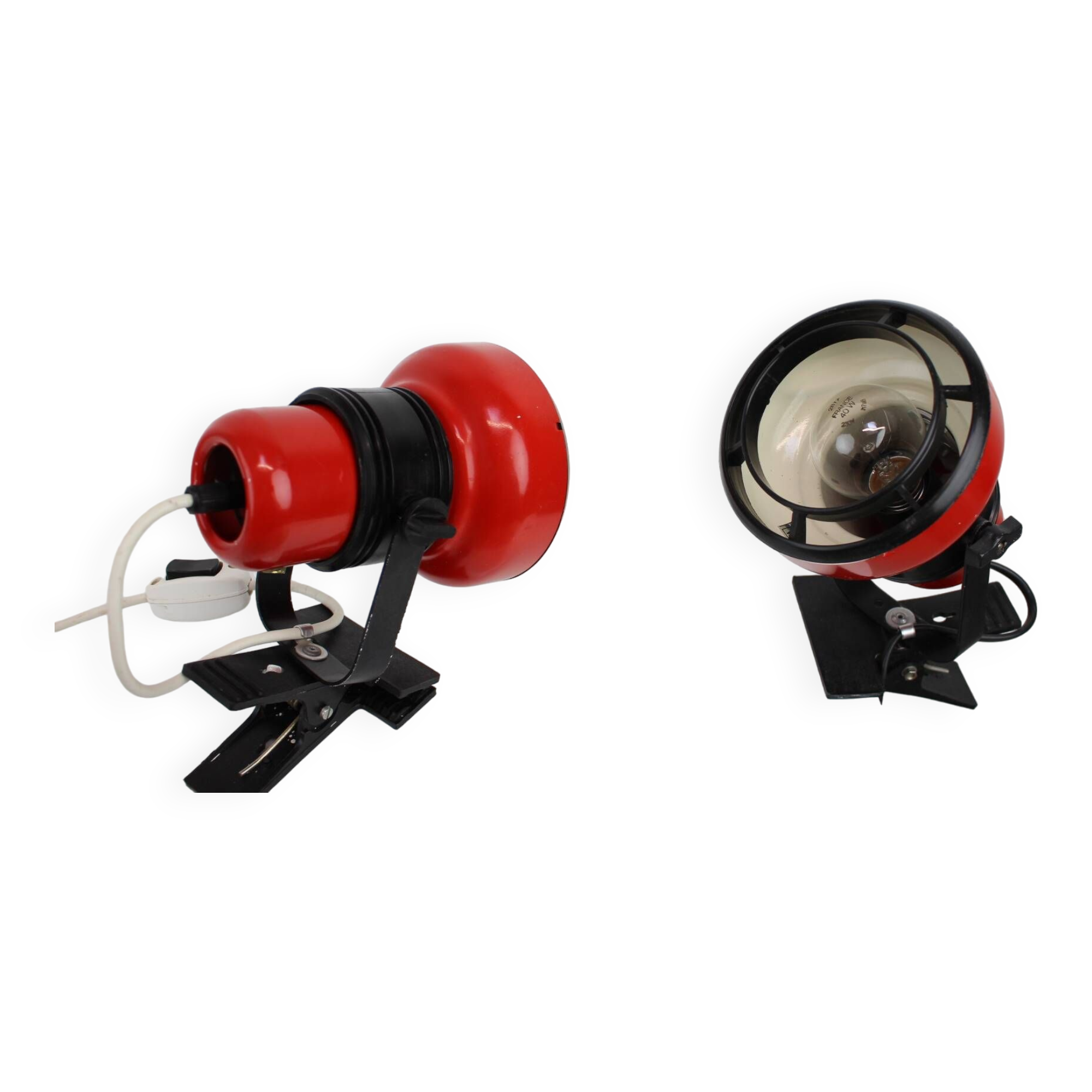 Set of Two Mid-Century Wall or Table Lamps by Elektrofem, Hungary, 1970s