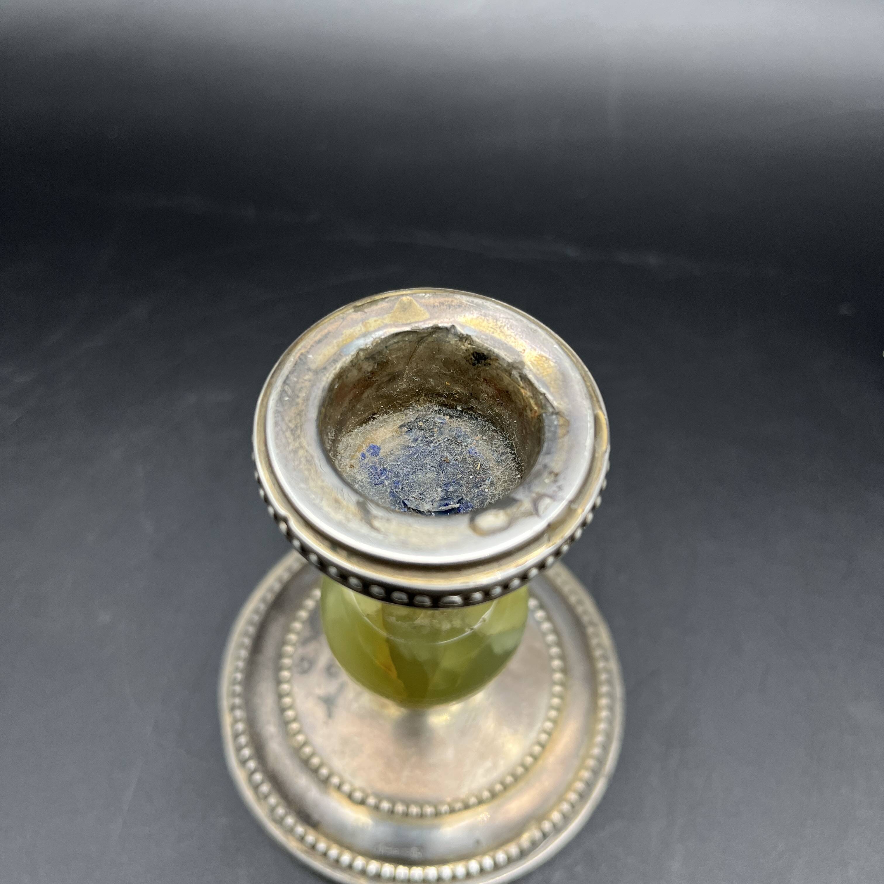 Candlestick in Sterling Silver 835 and onyx Kurz Gottlieb Germany 1920 1930