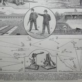 Lithograph • Shooting, sport, gun, hunting, target • Original engraving from 1898